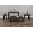 Pemberly Row Rough Sawn Mahogany Wood Coffee Table in Tobacco Leaf