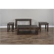 Pemberly Row Rough Sawn Mahogany Wood Coffee Table in Tobacco Leaf