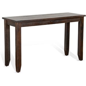 Pemberly Row 48&quot Rough Sawn Mahogany Wood Sofa Table in Tobacco Leaf