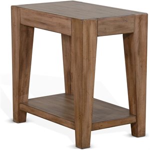 Pemberly Row 25&quot Mid-Century Wood Chair Side Table in Taupe Brown