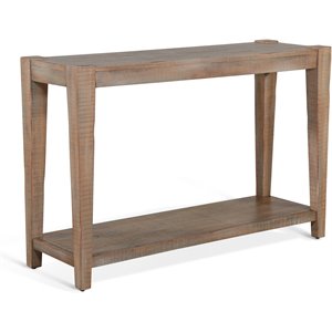 Pemberly Row 48&quot Sleek and Modern Wood Sofa Table in Weathered Brown