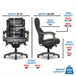 Pemberly Row Big & Tall Executive Office Chair Weathered Black