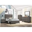 Pemberly Row 5-piece Full Panel Wood Bedroom Set in Gray Oak and Black