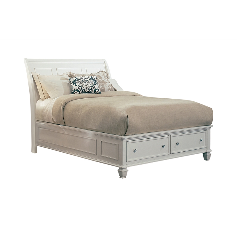 Pemberly Row 4-piece Queen Storage Wood Bedroom Set in Buttermilk