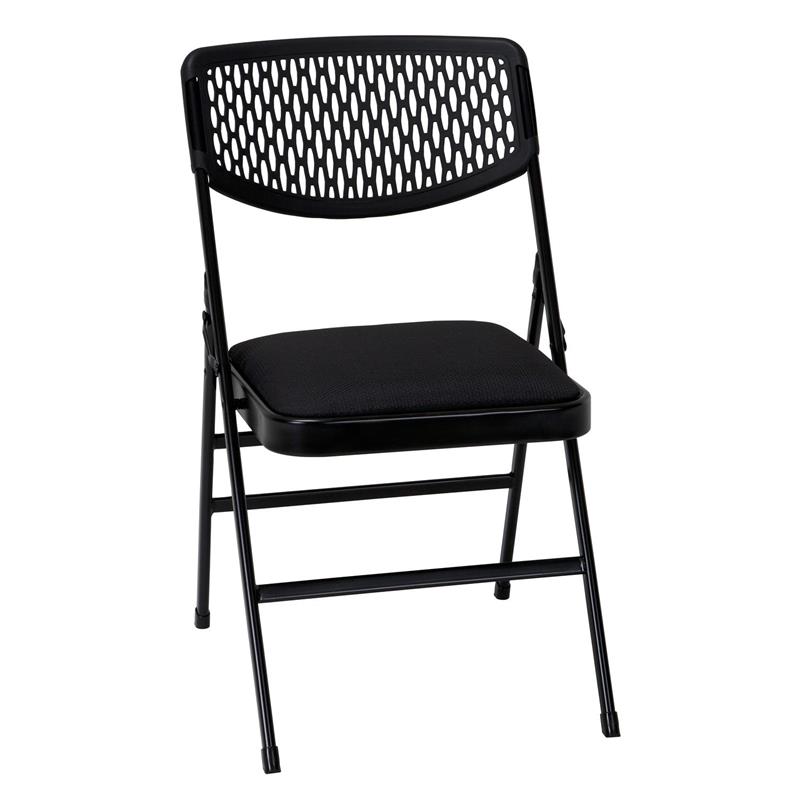 Pemberly Row Ultra Comfort Commercial XL Padded Folding Chair in Black 4-Pack