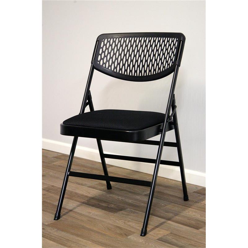 Pemberly Row Ultra Comfort Commercial XL Padded Folding Chair in Black 4-Pack