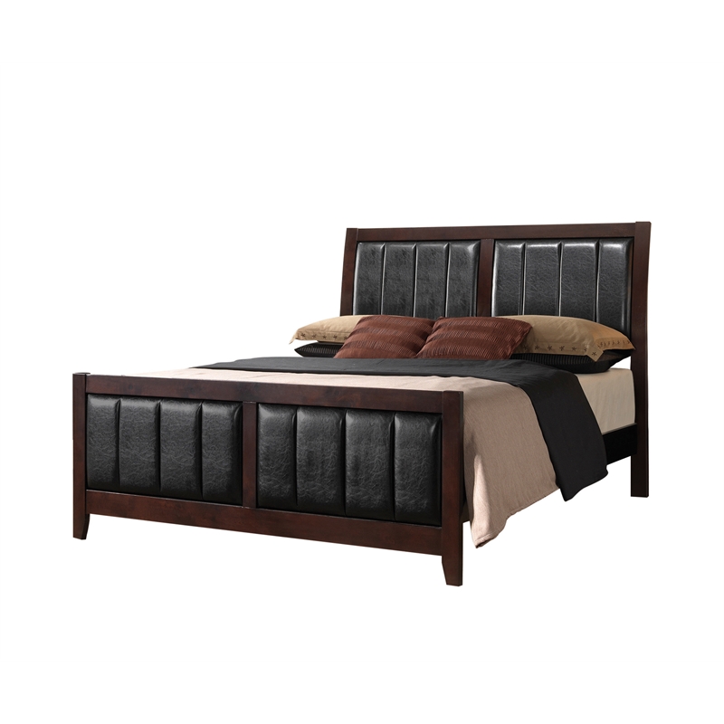 Pemberly Row 5-piece Full Wood Bedroom Set Cappuccino and Black