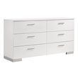 Pemberly Row 6-piece Eastern King Wood Bedroom Set in Glossy White