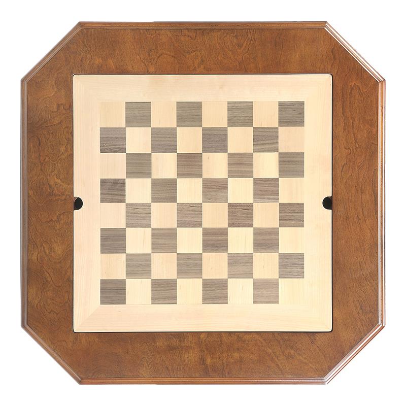 Pemberly Row Contemporary 2-Drawer Wooden Game Table in Walnut