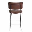 Pemberly Row Metal and Brown Faux Leather Commercial Grade Bar Stool
