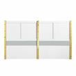 Pemberly Row Metal Legs Eastern King Bed in White High Gloss