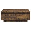 Pemberly Row Wooden Rectangular Storage Coffee Table in Rustic Oak