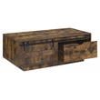 Pemberly Row Wooden Rectangular Storage Coffee Table in Rustic Oak