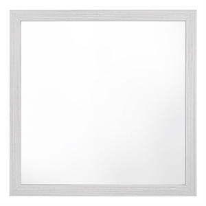 Pemberly Row Contemporary Square Wooden Frame Mirror in White