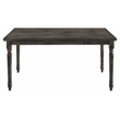 Pemberly Row Rectangular Wood Turned Legs Dining Table in Weathered Gray