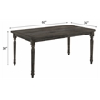 Pemberly Row Rectangular Wood Turned Legs Dining Table in Weathered Gray