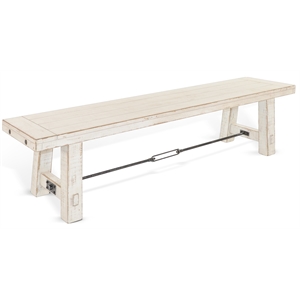 Pemberly Row Modern White Sand 64&quot Wood Bench with Turnbuckle