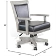 Pemberly Row Wood Game Chairs with Casters and Cushion Seat in Alpine Gray