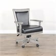Pemberly Row Wood Game Chairs with Casters and Cushion Seat in Alpine Gray