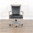 Pemberly Row Wood Game Chairs with Casters and Cushion Seat in Alpine Gray