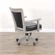 Pemberly Row Wood Game Chairs with Casters and Cushion Seat in Alpine Gray