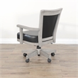 Pemberly Row Wood Game Chairs with Casters and Cushion Seat in Alpine Gray