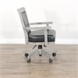 Pemberly Row Wood Game Chairs with Casters and Cushion Seat in Alpine Gray