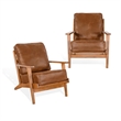 Pemberly Row Mahogany Accent Chair with Cushions in Light Brown