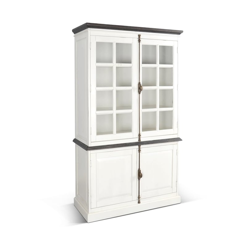 Pemberly Row Modern Mahogany Solids and Veneers Buffet in White