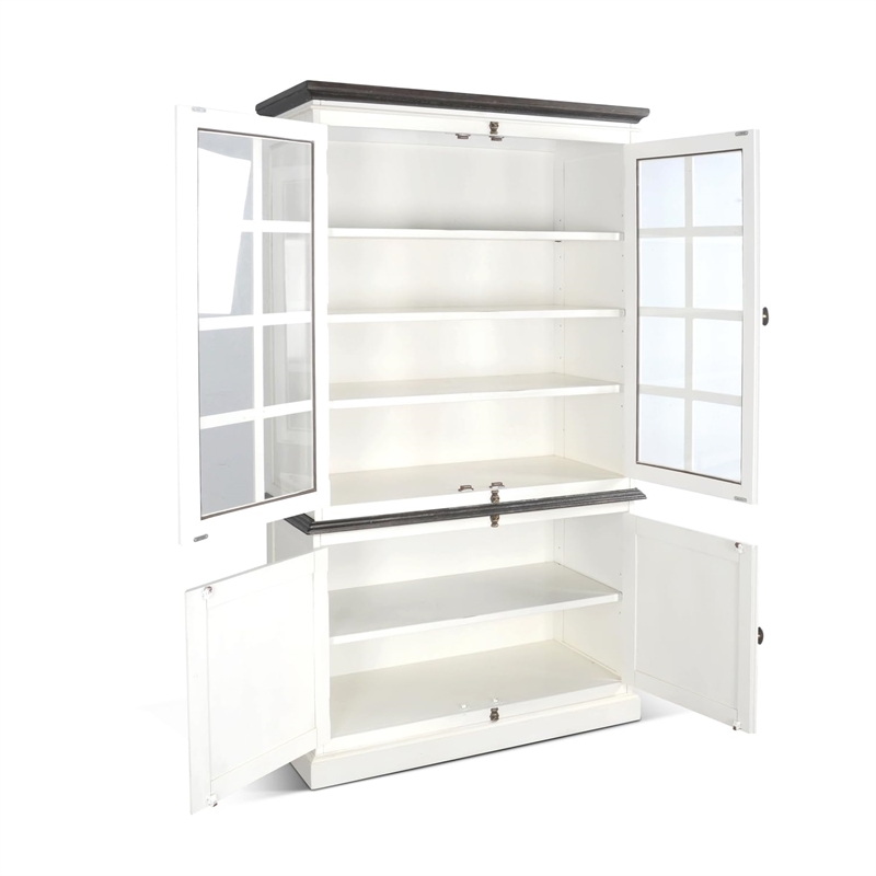 Pemberly Row Modern Mahogany Solids and Veneers Buffet in White