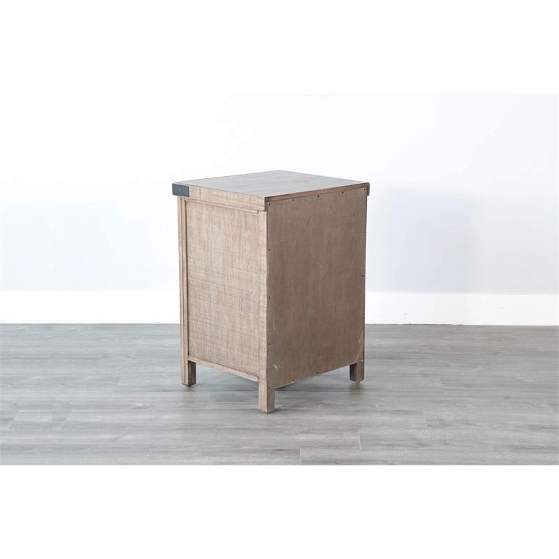 Pemberly Row Modern Mahogany Wood Nightstand in Light Brown Finish