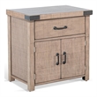 Pemberly Row Modern Mahogany Wood Nightstand in Light Brown Finish