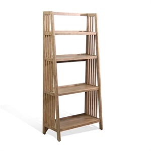 Pemberly Row 60&quot Modern Mahogany Folding Bookcase in Light Brown