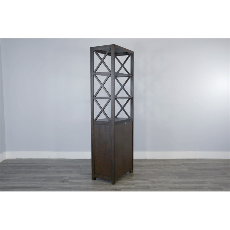 Pemberly Row Mahogany Wood Left Entertainment Pier in Tobacco Leaf