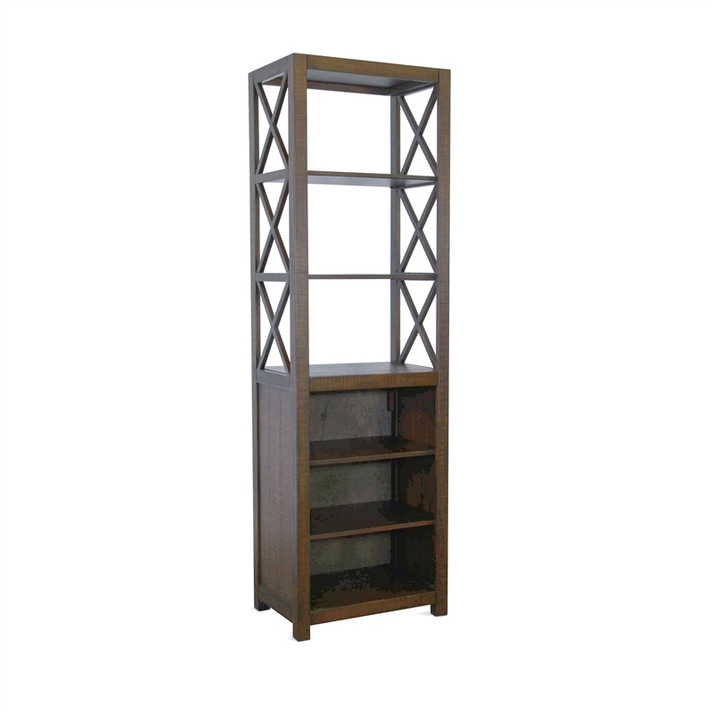 Pemberly Row Mahogany Wood Left Entertainment Pier in Tobacco Leaf