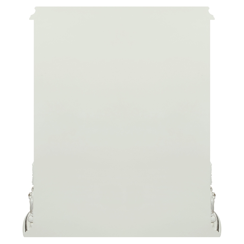 Pemberly Row 4 Drawers Wooden Chest with Floral Motifs in Antique White