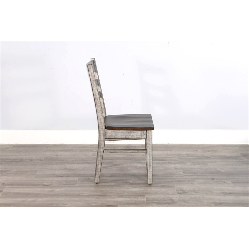 Pemberly Row Modern / Contemporary Ladderback Dining Chair in Gray (Set of 2)