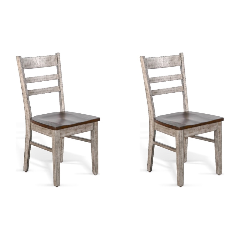 Pemberly Row Modern / Contemporary Ladderback Dining Chair in Gray (Set of 2)