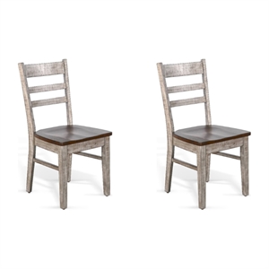 Pemberly Row Modern / Contemporary Ladderback Dining Chair in Gray (Set of 2)