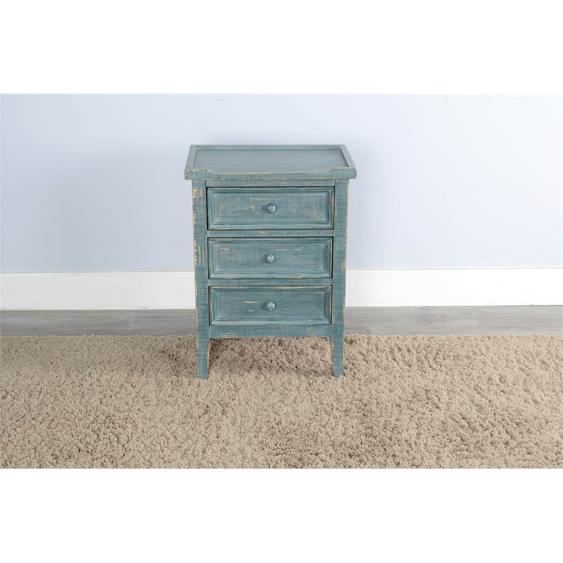 Pemberly Row Modern / Contemporary Green Sea Grass Wood End Table