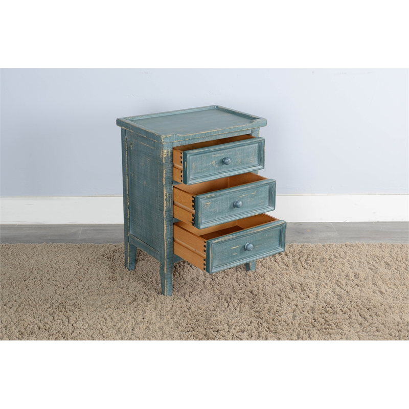 Pemberly Row Modern / Contemporary Green Sea Grass Wood End Table