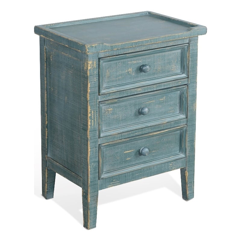 Pemberly Row Modern / Contemporary Green Sea Grass Wood End Table