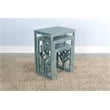 Pemberly Row Modern Sea Grass Solid Wood and Veneers Nesting Table