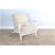 Pemberly Row Mid-Century Solid Wood Sand Chair in White Finish