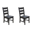 Pemberly Row Black Sand Ladderback Chair with Turnbuckle Stretchers (Set of 2)