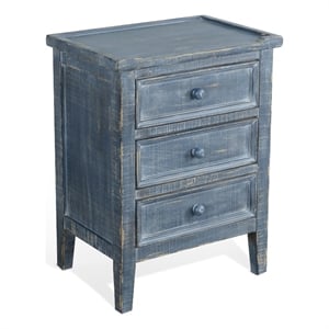 Pemberly Row Modern / Contemporary Ocean Blue Wood End Table
