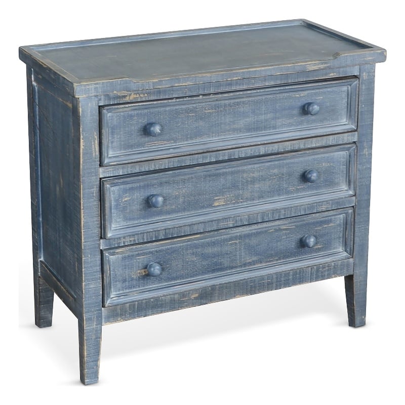 Pemberly Row Modern / Contemporary Ocean Blue Wood End Table