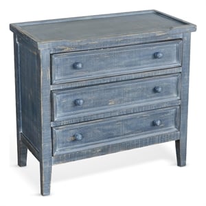 Pemberly Row Modern / Contemporary Ocean Blue Wood End Table