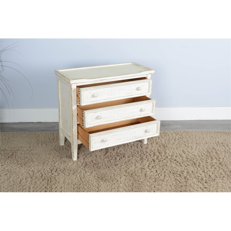 Pemberly Row Modern / Contemporary White Sand Wood End Table