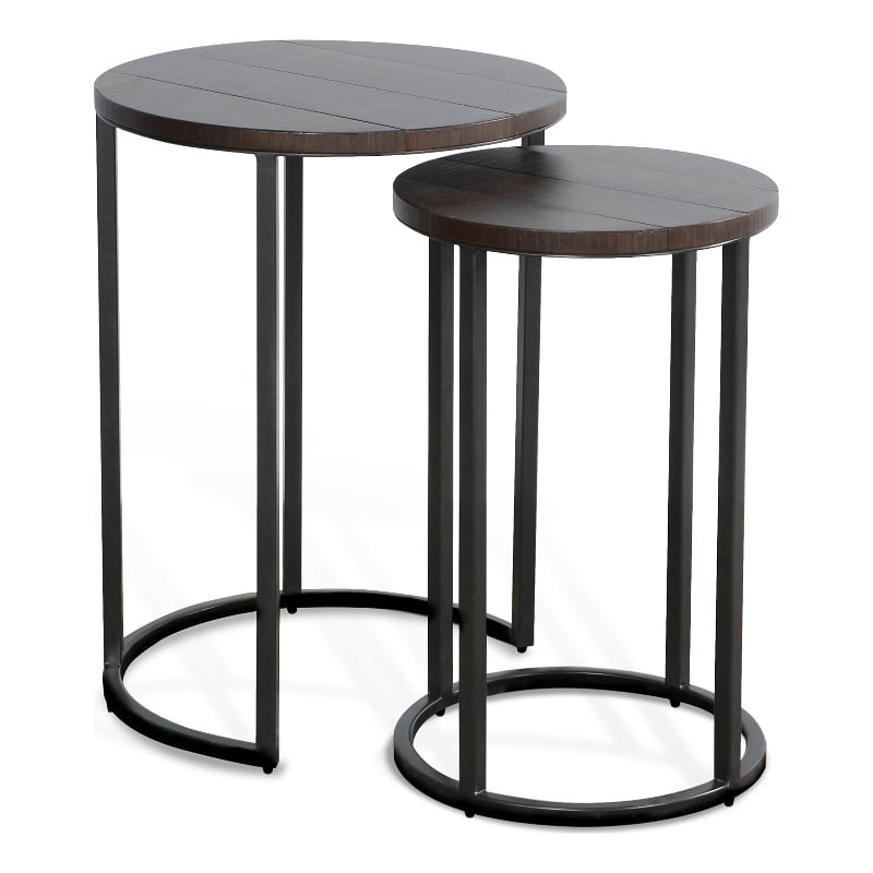 Pemberly Row Modern / Contemporary Round Nesting Side Table Set